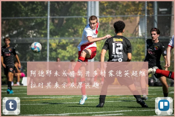 阿德耶米或将离开多特蒙德英超维拉对其表示浓厚兴趣